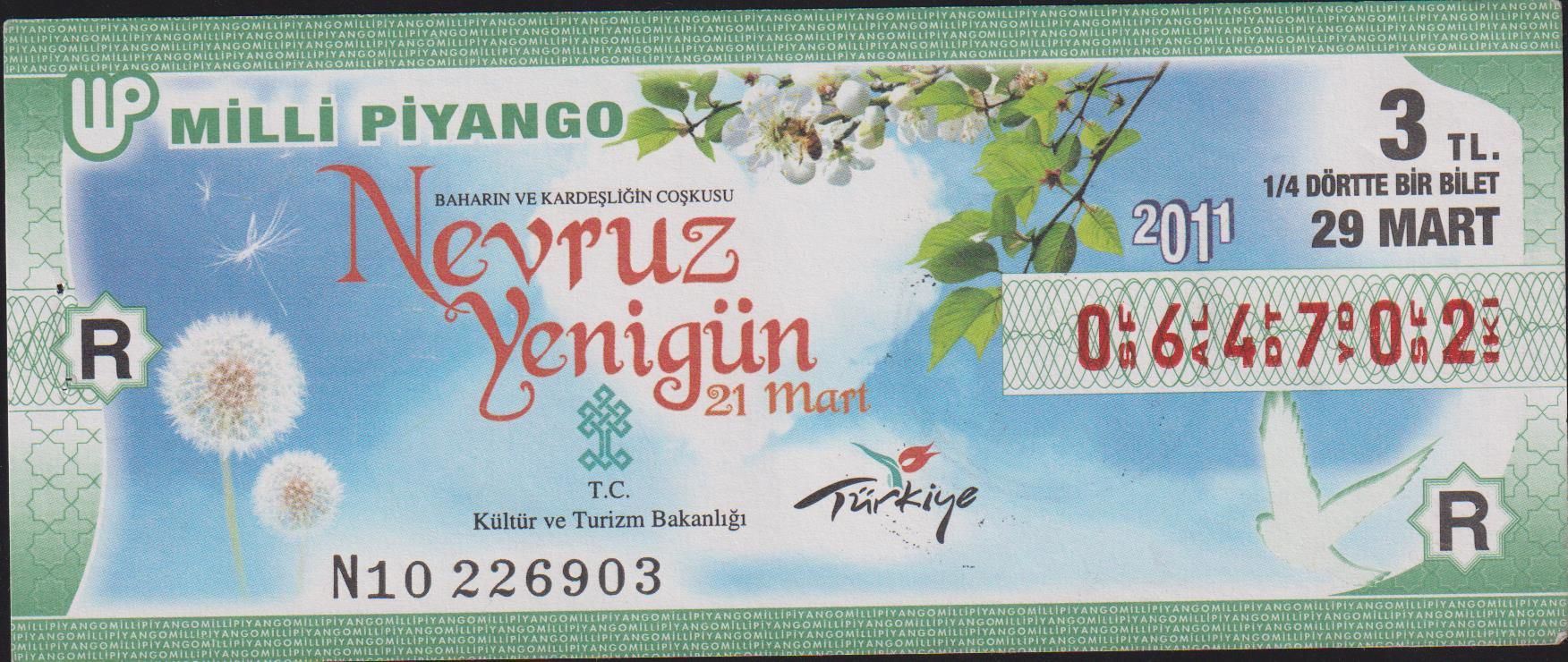 2011 29 Mart Çeyrek Bilet - R Serisi