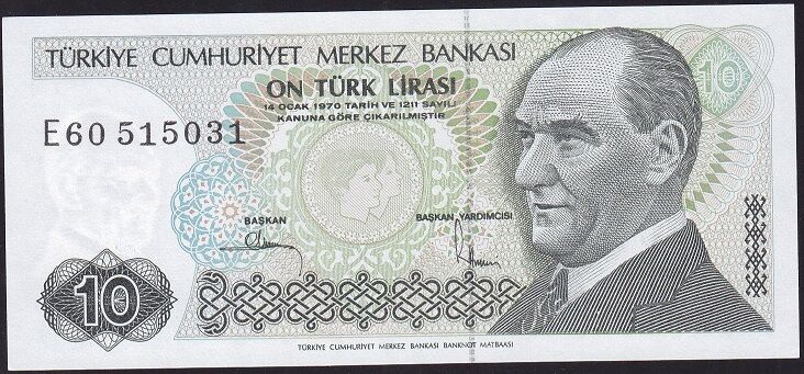 7.Emisyon 2.Tertip 10 Lira E60 515031 Çil