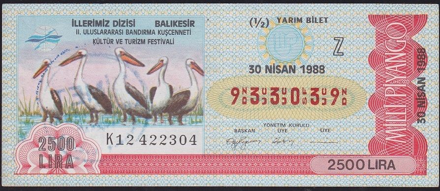1988 30 Nisan Yarım Bilet - Z Serisi