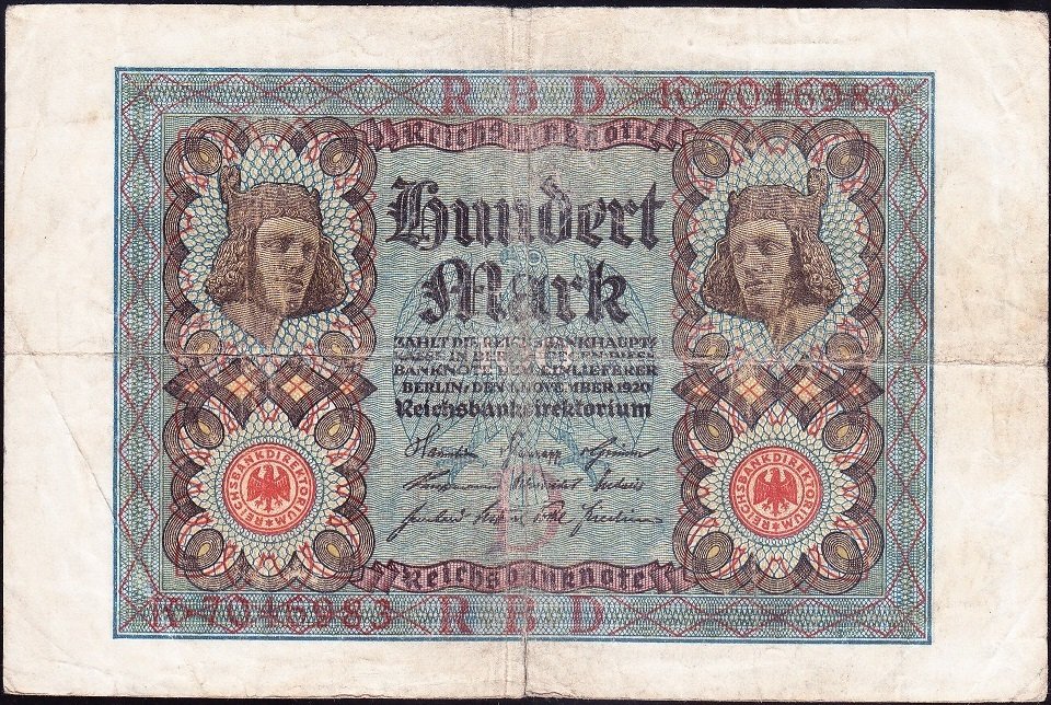 Almanya 100 Mark 1920 Çok Temiz 7 Rakamlı ( R67a )
