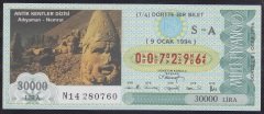 1994 9 OCAK ÇEYREK BİLET S-A SERİSİ