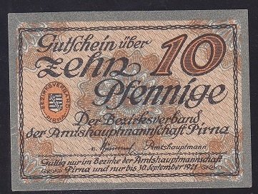 ALMANYA 10 PFENNİNG NOTGELD 1921 ÇİL