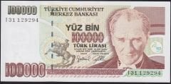 7.Emisyon 3.Tertip 100000 Lira I31 129294 Çil