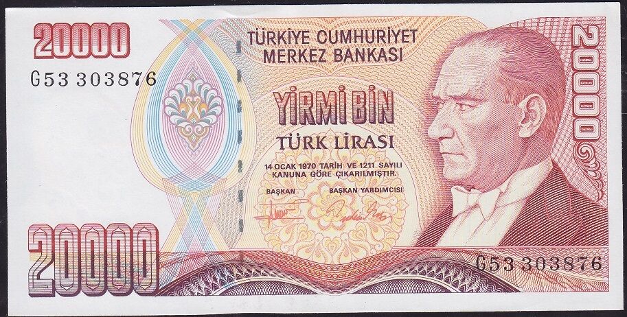 7.Emisyon 2.Tertip 20000 Lira G53 303876 Çilaltı Çil