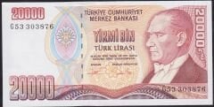 7.Emisyon 2.Tertip 20000 Lira G53 303876 Çilaltı Çil