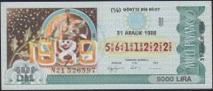 1988 31 Aralık Çeyrek Bilet - U Serisi