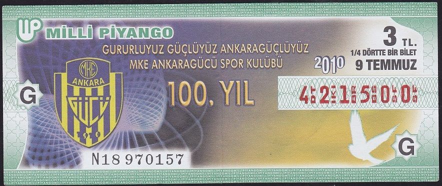 2010 9 Temmuz Çeyrek Bilet - G Serisi