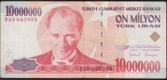 7.Emisyon 10 000 000 Lira B10 045973 Çok Temiz