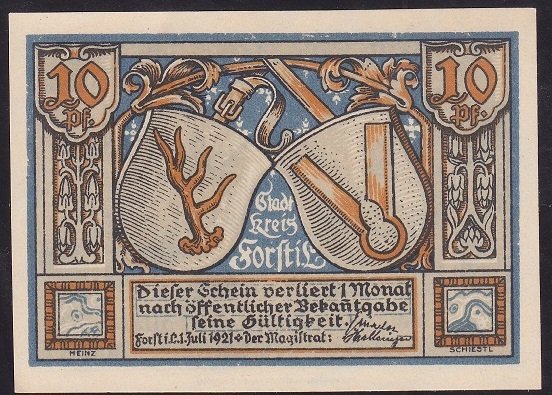 ALMANYA 10 PFENNİNG NOTGELD 1921 ÇİLALTI ÇİL