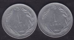 1966 Yılı 1 Lira (Ters Düz Takım)