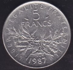 Fransa 5 Frank 1987