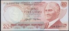 6.Emisyon 3.Tertip 20 Lira F24 530754 Çilaltı