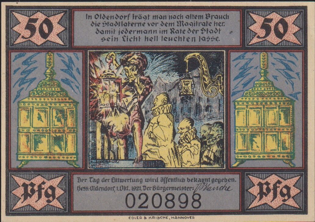 Almanya 50 Pfennig Notgeld 1921 Çil