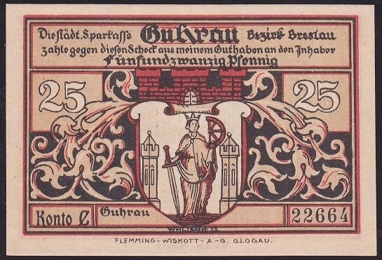 Almanya 25 Pfennig Notgeld 1920 Çil