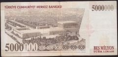 7.Emisyon 5 000 000 Lira K39 644238 Çok Temiz