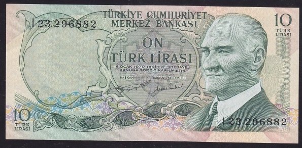 6.EMİSYON 2.TERTİP 10 LİRA I23 296882 ÇİLALTI ÇİL