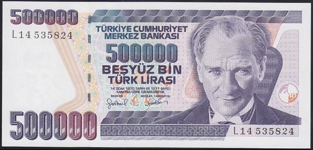7.EMİSYON 4.TERTİP 500000 LİRA L14 535824 ÇİL