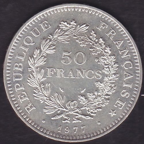Fransa 50 Frank 1977 Gümüş ( 30 gram )