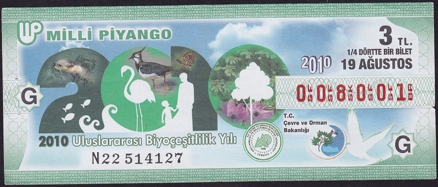 2010 19 Ağustos Çeyrek Bilet - G Serisi