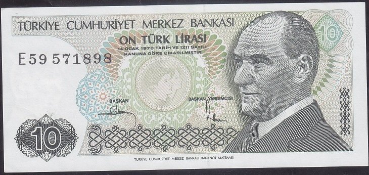 7.Emisyon 2.Tertip 10 Lira E59 571898 Çilaltı