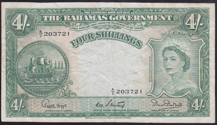 Bahama 4 Şiling 1953 Çok Temiz+ Pick13