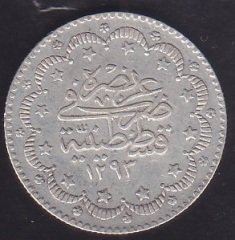 1293 / 30 ABDULHAMİT 5 KURUŞ GÜMÜŞ ÇÇT ÇİLALTI