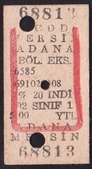 Adana-Mersin Tren Bileti 2006