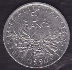 Fransa 5 Frank 1990