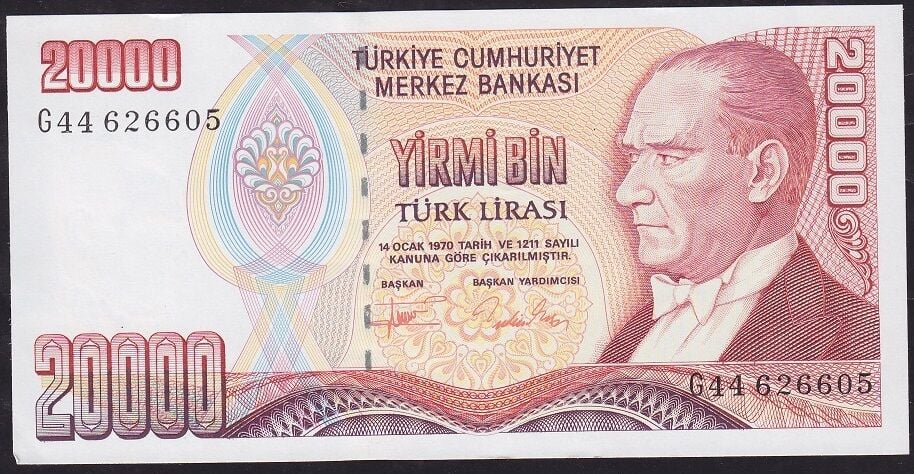 7.Emisyon 2.Tertip 20000 Lira G44 626605 Çilaltı Çil