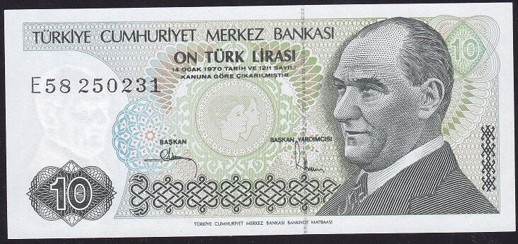 7.Emisyon 2.Tertip 10 Lira E58 250231 Çilaltı Çil
