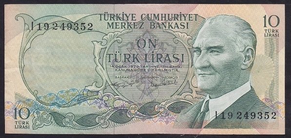 6.EMİSYON 2.TERTİP 10 LİRA I19 249352 ÇOK ÇOK TEMİZ +