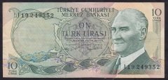 6.EMİSYON 2.TERTİP 10 LİRA I19 249352 ÇOK ÇOK TEMİZ +