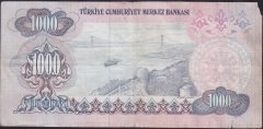 6.EMİSYON 1.TERTİP 1000 LİRA B85 244245 TEMİZ eski kağıt para değerleri