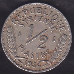 SURİYE 1/2 PIASTRE 1936