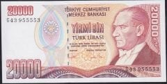 7.Emisyon 2.Tertip 20000 Lira G43 955553 Çil