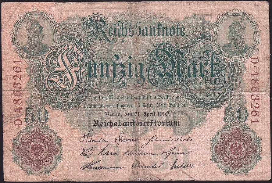 Almanya 50 Mark 1910 Temiz ( R42 )