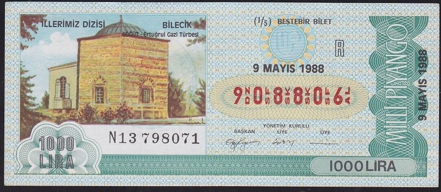 1988 9 Mayıs Beşte Bir Bilet - R Serisi