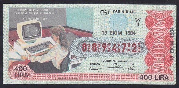 1984 19 EKİM YARIM BİLET Y SERİSİ