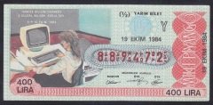 1984 19 EKİM YARIM BİLET Y SERİSİ