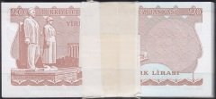 6.EMİSYON 4.TERTİP 20 LİRA I 62  HARFİ (100 ADET) ÇİL ATLAMA VAR