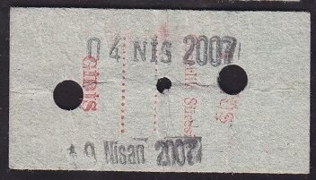 Adana-Mersin Tren Bileti 2007