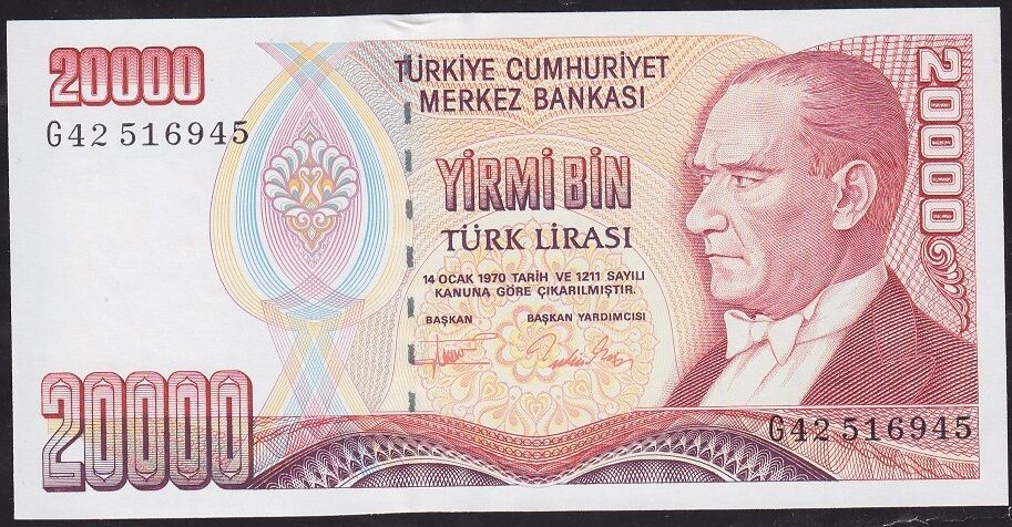 7.Emisyon 2.Tertip 20000 Lira G42 516945 Çil