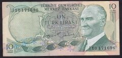 6.EMİSYON 2.TERTİP 10 LİRA I10 171696 ÇOK ÇOK TEMİZ eski para alan yerler