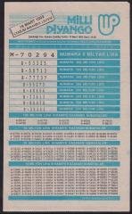 1992 19 MART PİYANGO LİSTESİ