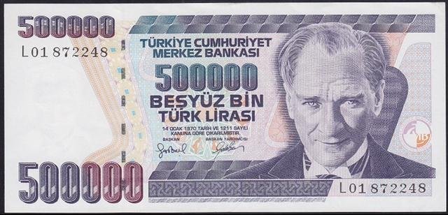 7.EMİSYON 4.TERTİP 500000 LİRA L01 872248 ÇİLALTI