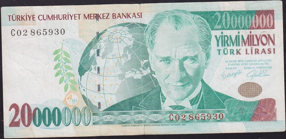 7.Emisyon 20 000 000 Lira C02 865930 Çok Temiz+