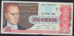 1984 29 EKİM YARIM BİLET Y SERİSİ