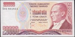 7.Emisyon 2.Tertip 20000 Lira G01 861811 Çok Temiz+