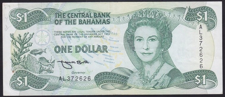 BAHAMA 1 DOLAR 1984 ÇÇT + eski kağıt para değerleri