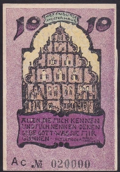 ALMANYA 10 PFENNİNG NOTGELD 1921 ÇİLALTI ÇİL 020000 GÜZEL NUMARA
